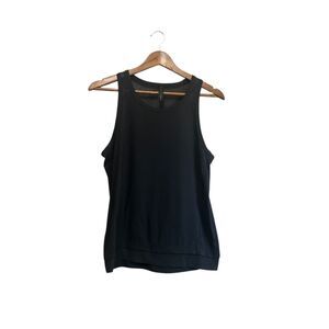 90 Degree Black Tank Top Medium Sleeveless Layered Hem Athletic Activewear‎
